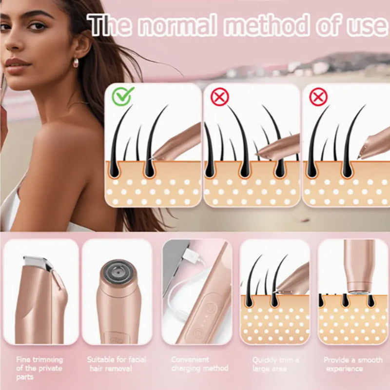 Afeitadora Eléctrica Corporal Doble Cabezal para Mujer ⚡